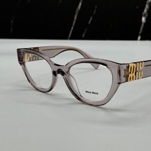 NEW VMU 01V 12W1O1 MIU MIU GREY CLEAR MU01VV 12W1O1 CAT EYE WOMEN EYEGLASSES